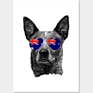 Australian Dog Flag Sunglasses Australia Shades Patriotic Owner Lover Posters and Art